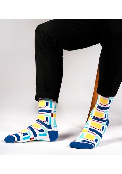 Ozzy Socks Kare Desenli Çorap Çok Renkli