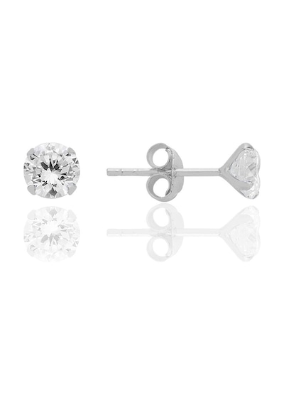 Gümüş Zirkon Taşlı,yuvarlak Kesim 5 Mm Tektaş Küpe Barcode Gümüş