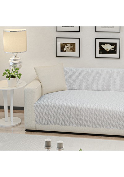 Kaymaz Tabanlı Koltuk Örtüsü 175x215 Cm Altı Polarlı, Örme Kumaş, Çekyat Ve Kanepe Uyumlu Gri