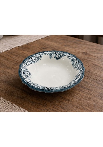 Porser Porselen Velour Antrasit Fulya Bowl Kase 26cm Tekli Çok renkli