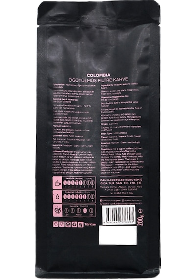 Colombia Öğütülmüş Filtre Kahve 200 G Öğütülmüş