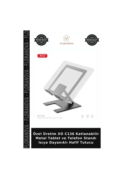 Özel Üretim Xo C136 Katlanabilir Metal Tablet Ve Telefon Standı Isıya Dayanıklı Hafif Tutucu