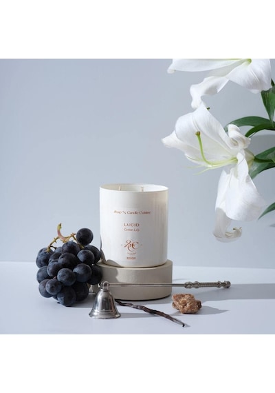 El Yapımı Soya Mumu, Cotton Lily Kokulu Ekru Cam Mum,%100 Vegan, Eco-friendly 300 Gr 11oz 50 x 22