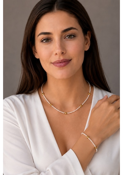 Mila Doğal İnci Set Sarı