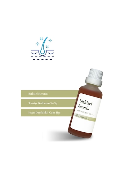 Sabunal Bitkisel Keratin 50 ML -Saç Bakımı Şampuanlara Uygun İçerik