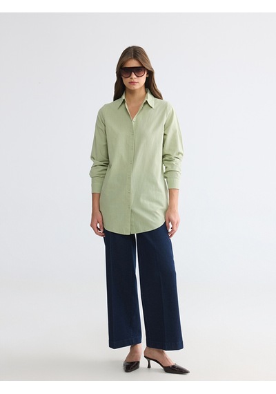 Lcw Everyday Yeşil Regular Fit Kadın Gömlek Tunik