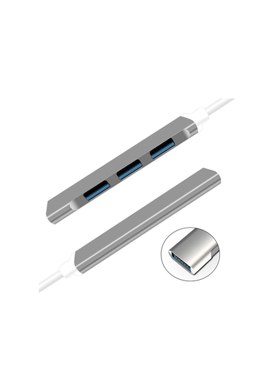 Ally S-803 4in1 Type-c To 4x Usb3.0 Hub Çoğaltıcı Çevirici Dönüştürücü Adaptör- 5775 Gri