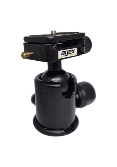 Ayex Kh-02 Tripod Kafa Ball Head, 360 Dönebilen, 10kg Taşıma Kapasiteli, Hızlı Bağlantı Plakalı, 1/4" Vida Uyumlu
