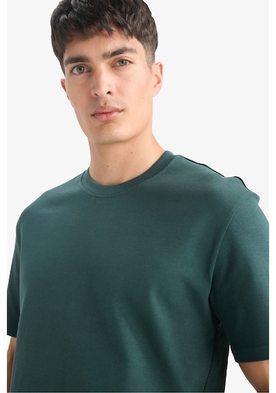 Defacto Regular Fit Bisiklet Yaka Basic Düz Kısa Kollu Tişört E7961ax25augn536 Yeşil
