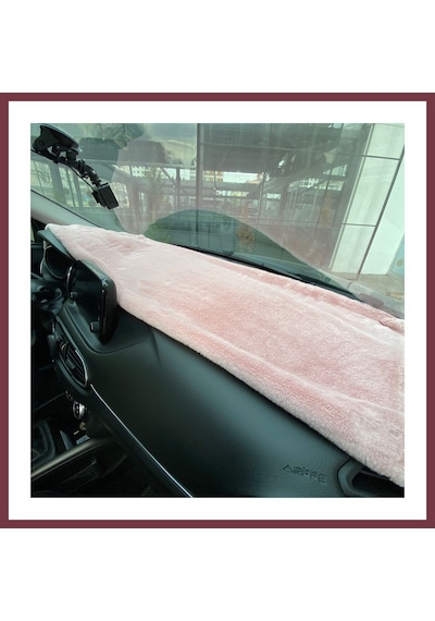 Storeşahin Yumuşak Tüylü Oto Torpido Bagaj Üstü Örtü Peluş Halı Pudra Pembe 130x40cm Shn0720