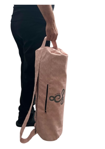 Mat Taşıma Çantası Yoga Fitness Silindir Antrenman Çantası + 2 Adet Mat Toplama Lastiği Gülkurusu