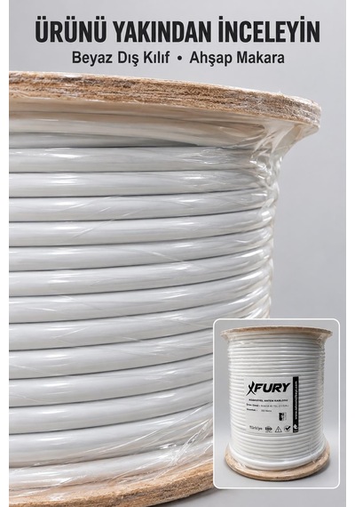 Fury 80 Tel Rg6-u6 Koaksiyel Tv Ve Uydu Anten Kablosu 300 Metre