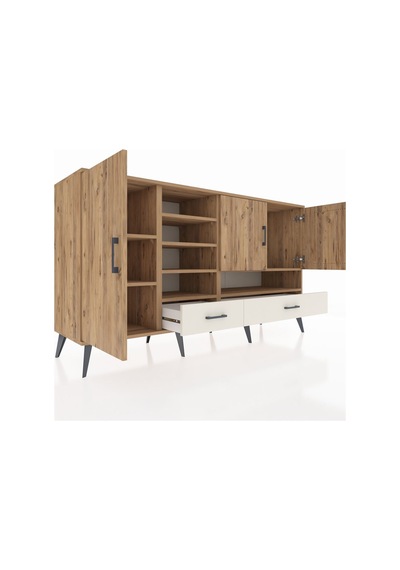 Kronos Konsol 8 Raflı 2 Çekmeceli 3 Kapaklı 176x59x99 Çam-çam/ayt Çam-çam/aytaşı