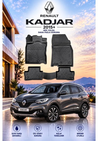 Renault Kadjar 2015+ Aracınıza Özel Üretim Havuzlu Paspas Takımı A+ -mod-
