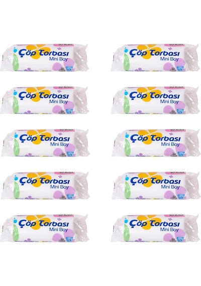 Canhome Beyaz Mini Küçük Boy 40x50 Cm. 30 Litre Çöp Torbası Poşeti - 40 Adetlik 10 Rulo