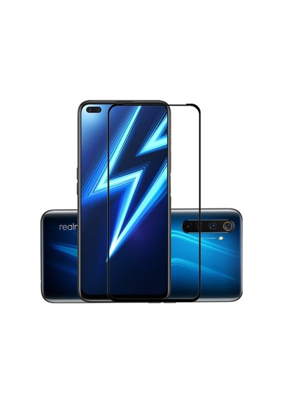 Bufalo Realme 6 Pro Ekran Koruyucu 5D Temperli Cam Siyah
