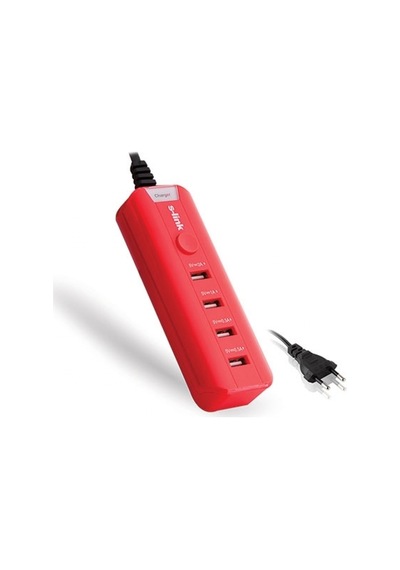 S-Link Sl-M4 Akıllı Telefon Ve Tablet 4000Mah 4 Usb Port Kırmızı