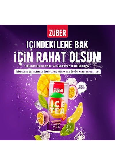 Zuber Ice Tea Tropik Meyve 250 Ml X 3 Adet