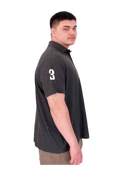 Mode Xl Büyük Beden Erkek T-shirt Polo Yaka Nakış Detaylı U25311 Antrasit Antrasit