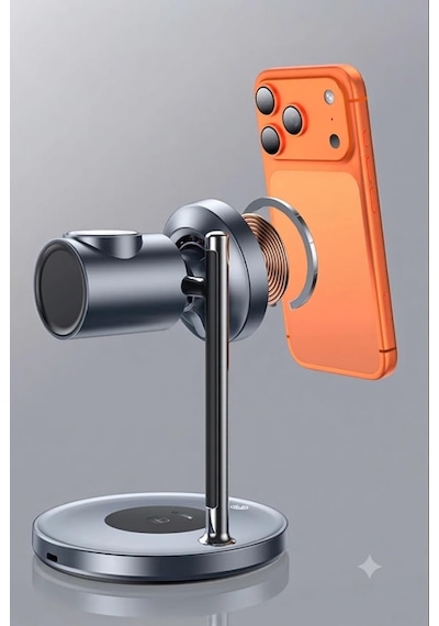 3'ü 1 Arada Qi2 25w Kablosuz Hızlı Şarj Standı Soğutucu Fanlı Apple iPhone İle Uyumlu-watch İle Uyumlu-Apple AirPods İle Uyumlu- Adaptör Siyah Hızlı Şarj Çok Renkli