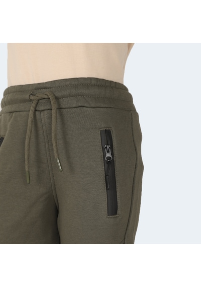 Slazenger LAMYA Çocuk Fermuar Cepli Haki Eşofman Altı