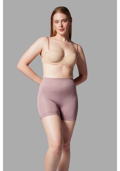 Fit Women Push Up Seamless Dikişsiz Popo Kısa Paçalı Korse 2064 Gül Kurusu