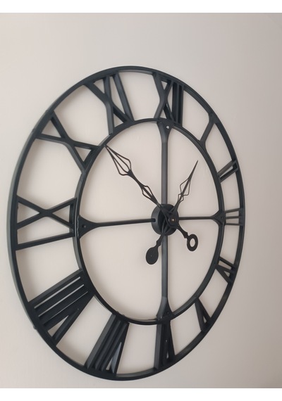 Büyük Boy Roman Rakamlı Metal Duvar Saati 90x90 Cm