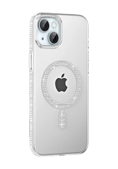 Joko Apple İphone 14 Move Taşlı Magsafe Kapak - Natural Grey Şeffaf