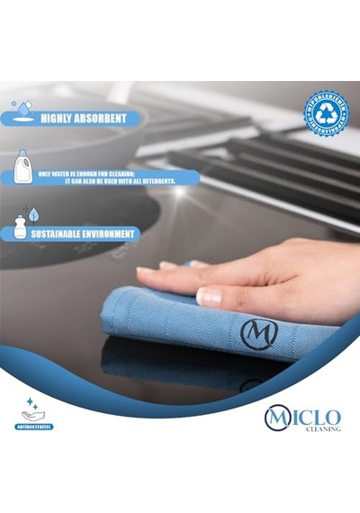 Mıclo Cleanıng Mikrofiber Temizlik Bezi 3'lü Set - Sihirli Bez Cam Ayna Bezi Dark Seri Açık Bej