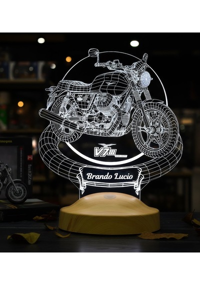 Moto Guzzi V7 Led Lamba Motosiklet Tutkunlarına Kişiye Özel Dekoratif Hediye 2016-2020