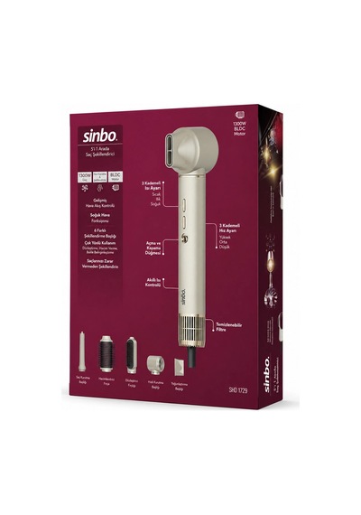 Sinbo Air Brush Saç Şekillendirme Cihazı - 5 Başlıklı - Rose Gold Renk Çok Renkli