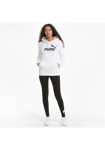 Puma Ess Logo Hoodie - Kadın Beyaz Kapüşonlu Sweatshirt - 586791 Beyaz