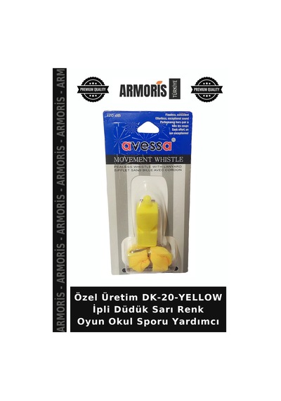 Özel Üretim Dk-20-yellow İpli Düdük Sarı Renk Oyun Okul Sporu Yardımcı