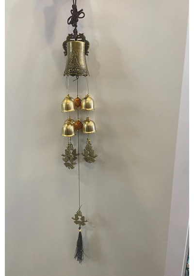 Deprem Zili Çanı Duvar Rüzgar Çanı Zili Feng Shui Ejderha Yılı Metal Borulu Budha Buda Ejderha Çift Balıkobjeli