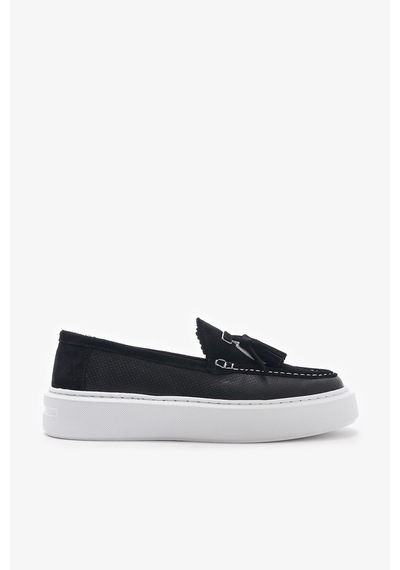 Louis Cardy Neil Siyah Deri Kadın Loafer