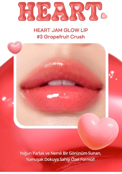 Peripera Heart Jam Glow Lip 3 Grapefruit Crush