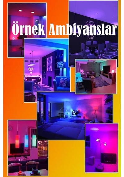 Videolu Uzaktan Kumandalı Rgb Renkli " + Beyaz 9w Led Ampul Fonksiyonlu