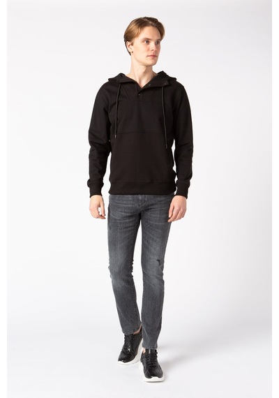 Vigoss Erkek Kapşonlu Sweatshırt 62136-30034 SIYAH