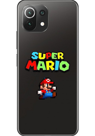 Xiaomi Mi 11 Lite Uyumlu Şeffaf Kılıf 2 Mario Tasarımlı