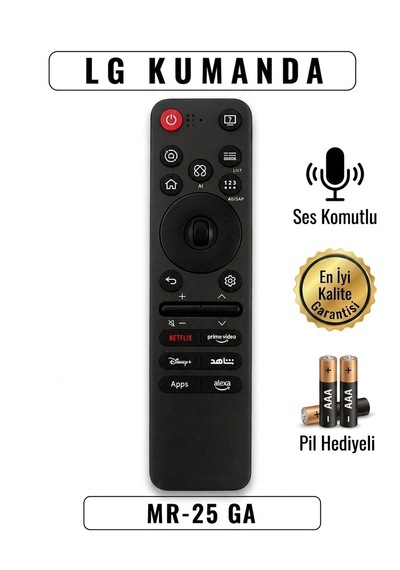 LG Kumanda MR-25 GA Gri Ses Komutlu Pil