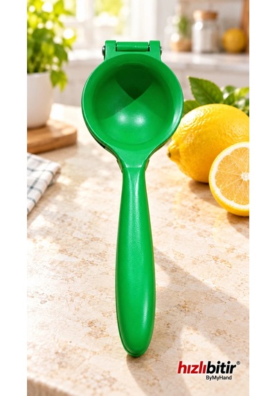 Bymyhand Döküm Yeşil Limon Sıkacağı Narenciye Sıkacağı Büyük Boy Çok Renkli