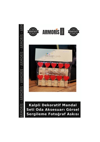 Kalpli Dekoratif Mandal Seti Oda Aksesuarı Görsel Sergileme Fotoğraf Askısı