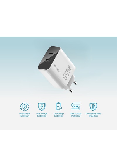 D-link Dpc-652/e 65w Çift Usb Type-c Çıkış Gan3 Şarj Adaptörü
