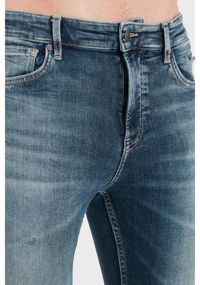 Boss Pamuklu Slim Fit Dar Paça Jeans Erkek Kot Pantolon 50566096 436 Lacivert