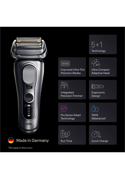 Braun Series 9 Pro+ Suya Dayanıklı Tıraş Makinesi 9677cc