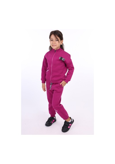 Toontoy Kids Toontoy Kız Çocuk Nakışlı Eşofman Takım Mürdüm