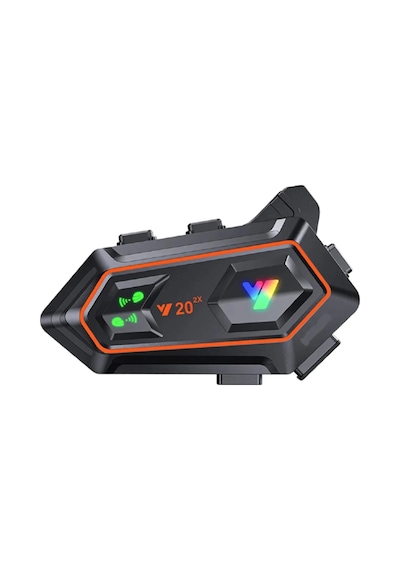 Y20 2x 1000m Telsiz Mesafeli 2 Kişi Bağlantılı Bluetooth Kask Kulaklık Fenerli İntercom