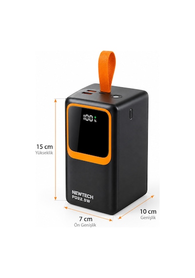 80000 Mah 22.5w Hızlı Şarj Powerbank 6 Çıkışlı Dahili 3 Kablolu Led Fenerli Dijital Göstergeli- Re-f408 Diğer