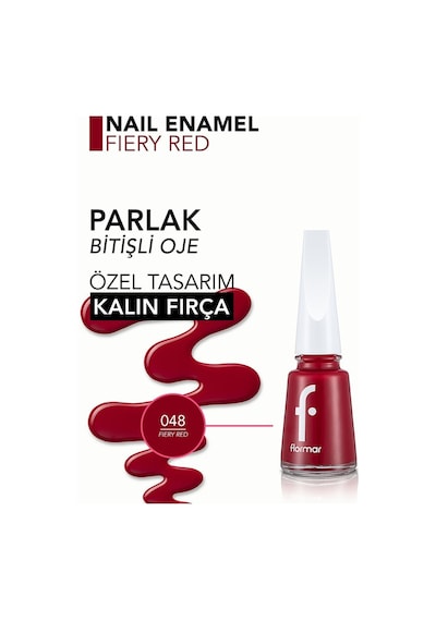 Flormar Nail Enamel Mineralli Klasik Parlak Oje 048 Fiery Red