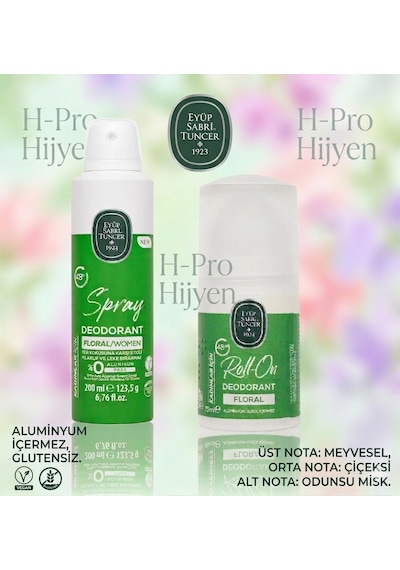 Eyüp Sabri Tuncer Floral Bakım Seti: Deodorant Sprey 200 Ml + Roll-on 75 Ml,h-pro Hijyen